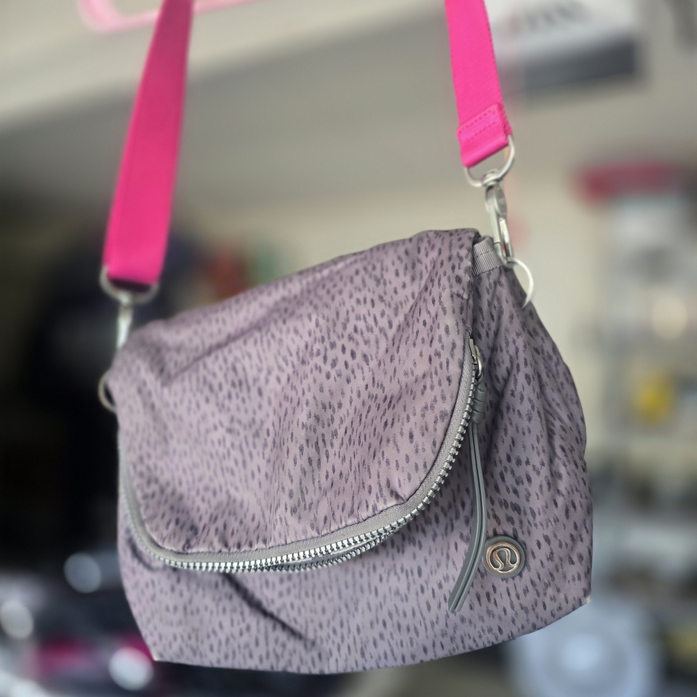 Lululemon Athletica Pink and Gray Crossbody Bag